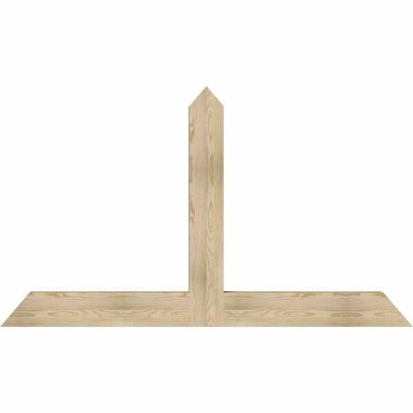 Ekena Millwork Portland Rough Sawn Timber Gable Bracket, Douglas Fir, 72"W x 42"H x 4"D x 6"F, 14/12 Pitch GBW072X42X0406POR00RDF - main
